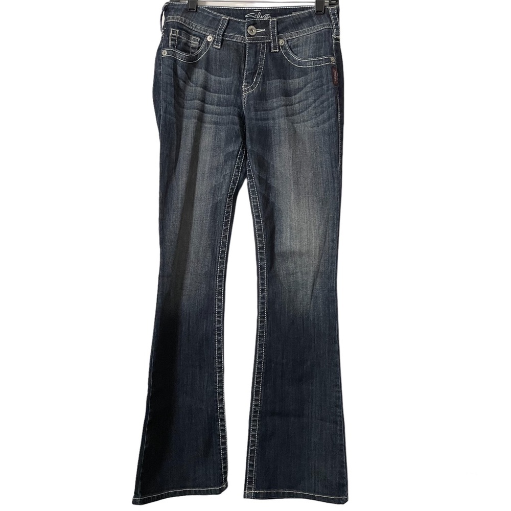 Silver Womens Suki Bootcut Indigo Dark Wash Jeans, Size W26/L32, EUC!